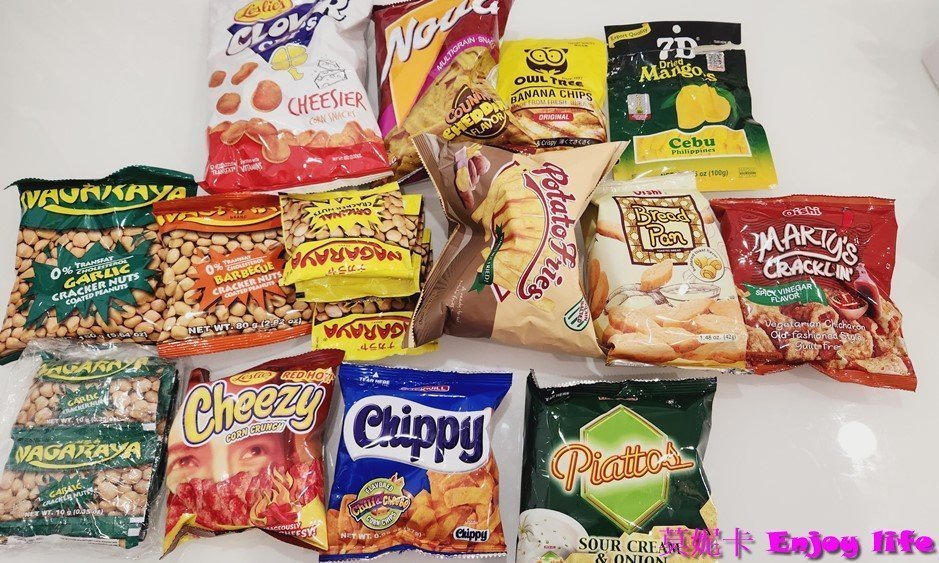 【菲律賓宿霧美食伴手禮】菲律賓必買伴手禮零食推薦!!!超市大採購，7D芒果乾，豬皮餅乾，香蕉片全都好好吃又便宜啊!!!