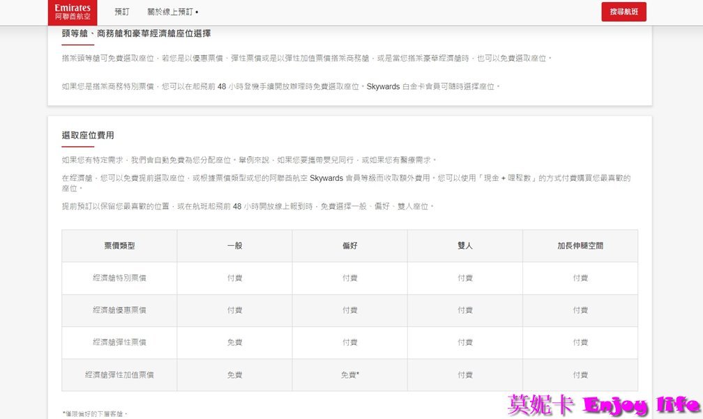 【阿聯酋航空】*阿聯酋航空A380付費選位*，座位及費用詳細資訊!!!