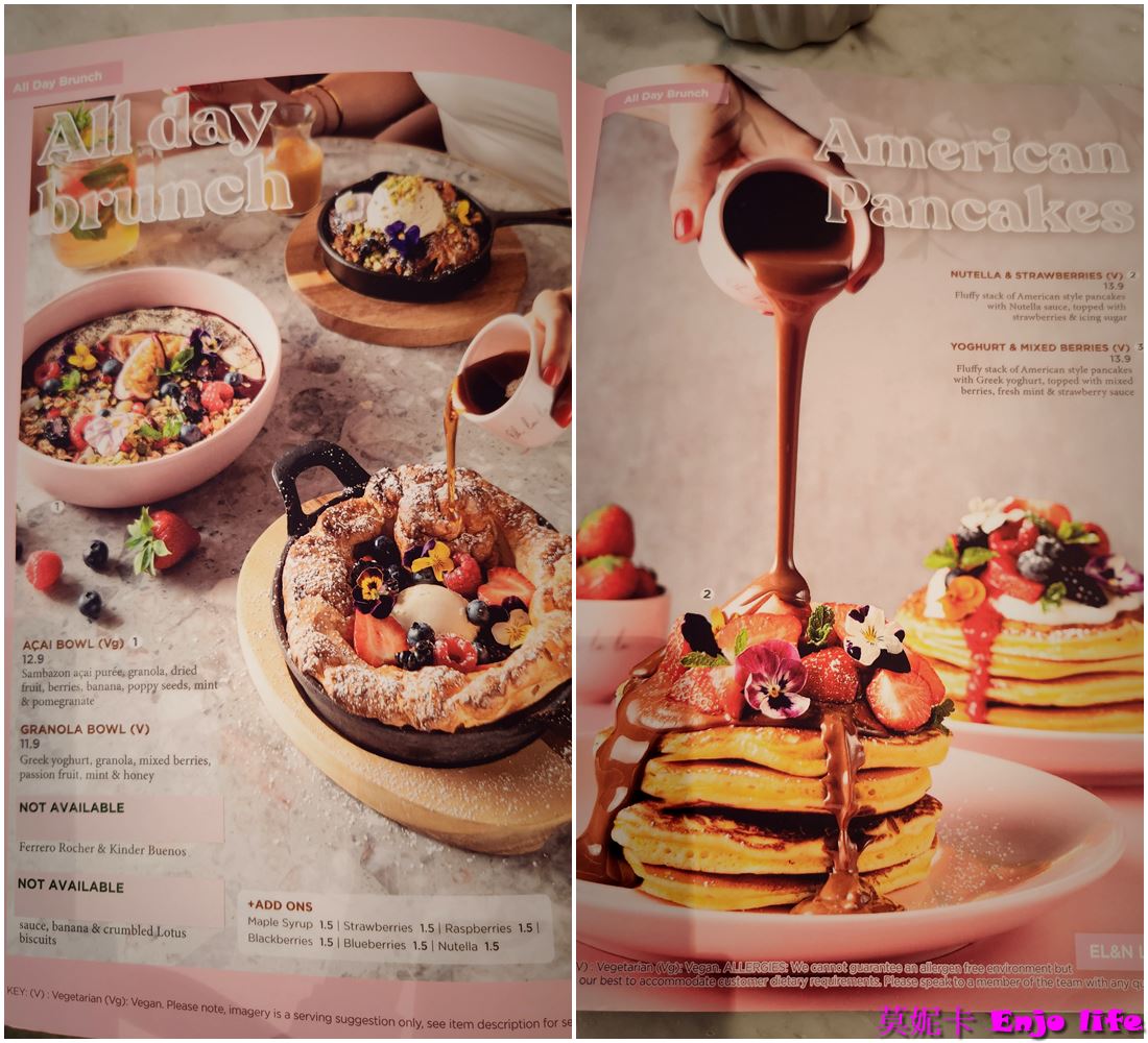 【巴黎美食餐廳】*EL&N London網紅咖啡廳 巴黎老佛爺店*，倫敦最知名的網紅咖啡館，在巴黎拉法葉百貨，全店以粉色裝潢，有超漂亮的粉色玫瑰牆，提供各式早午餐，多樣夢幻飲料!!!