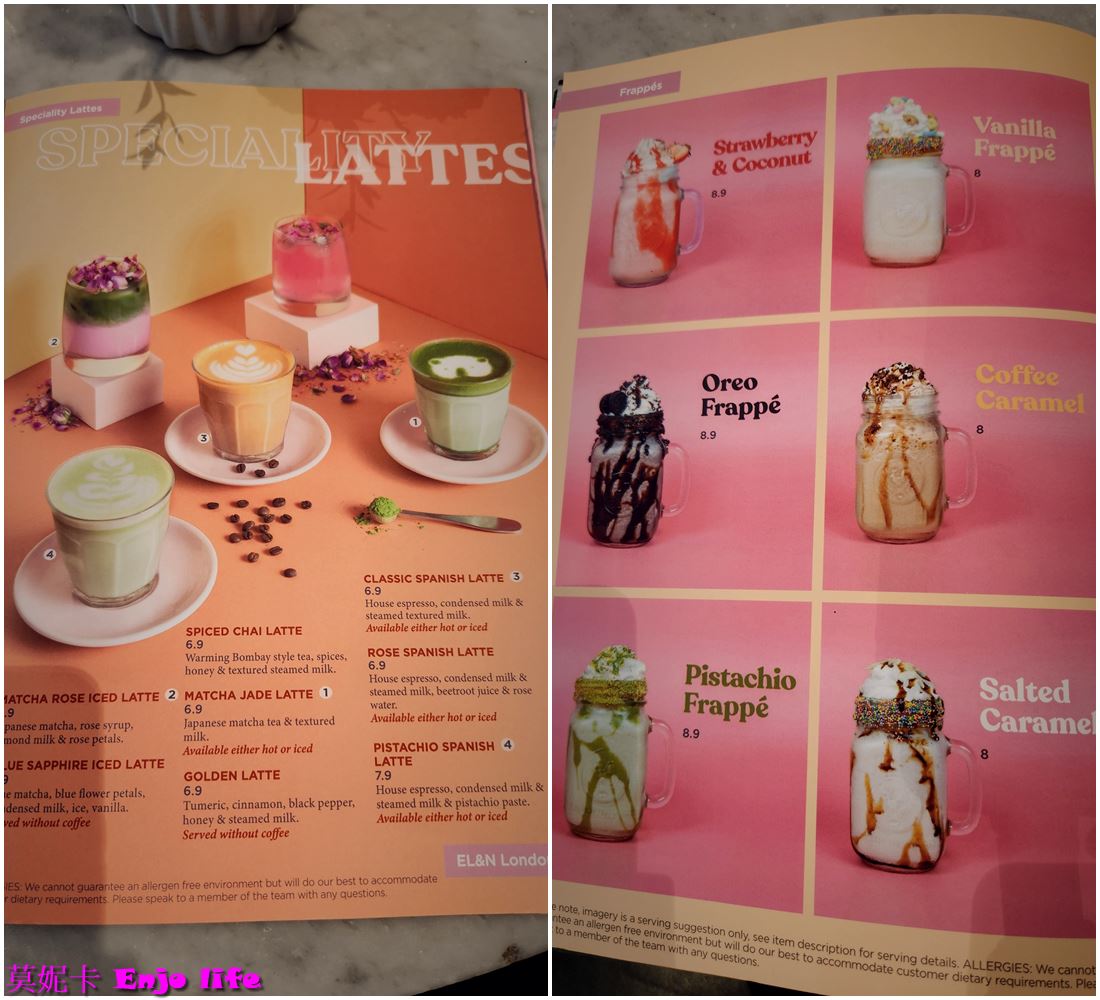 【巴黎美食餐廳】*EL&N London網紅咖啡廳 巴黎老佛爺店*，倫敦最知名的網紅咖啡館，在巴黎拉法葉百貨，全店以粉色裝潢，有超漂亮的粉色玫瑰牆，提供各式早午餐，多樣夢幻飲料!!!