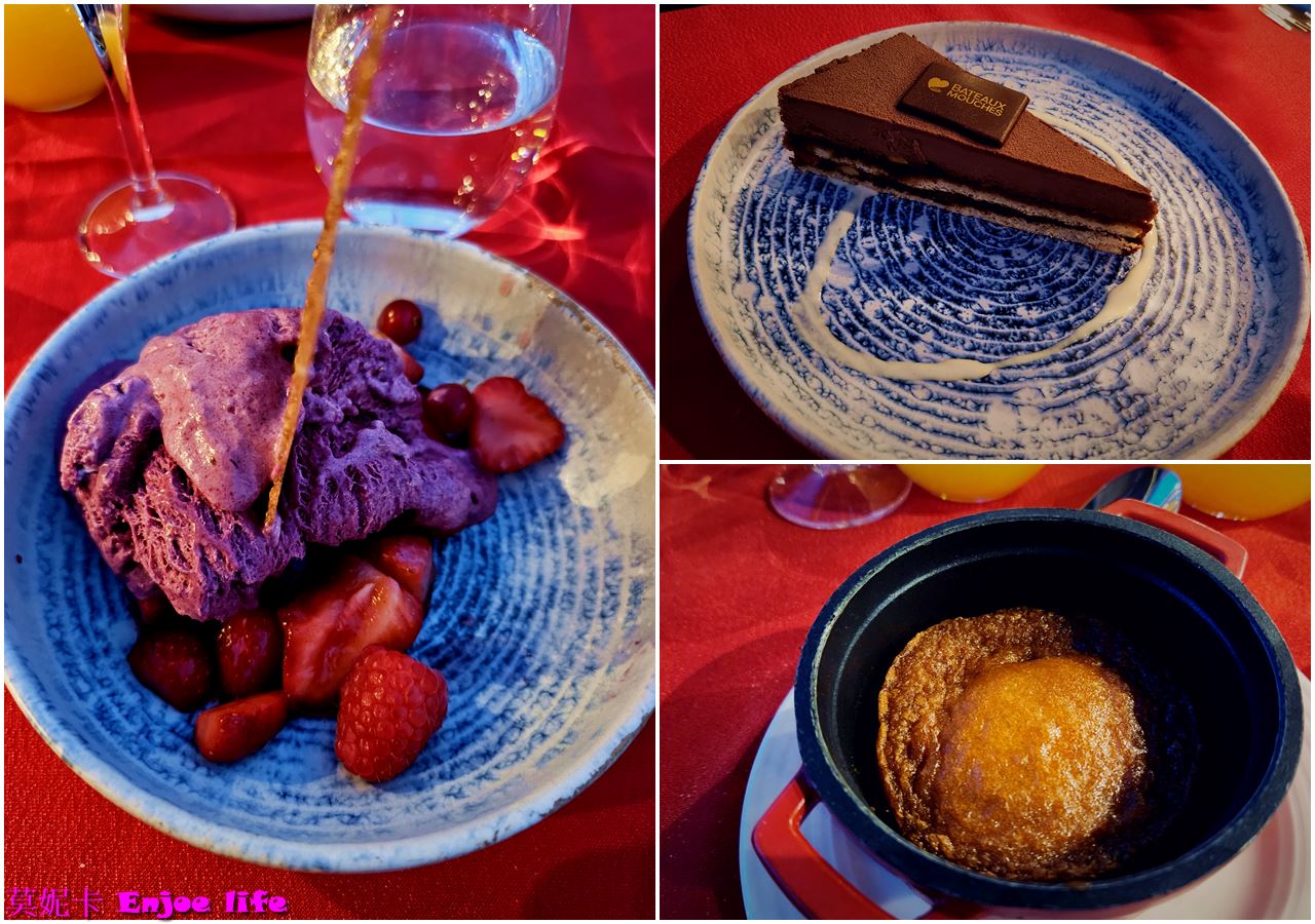 【巴黎景點】*Bateaux Mouches*，塞納河遊船晚餐，可以邊享用美食邊欣賞塞納河跟巴黎鐵塔的白天跟晚上漂亮的景色!!!