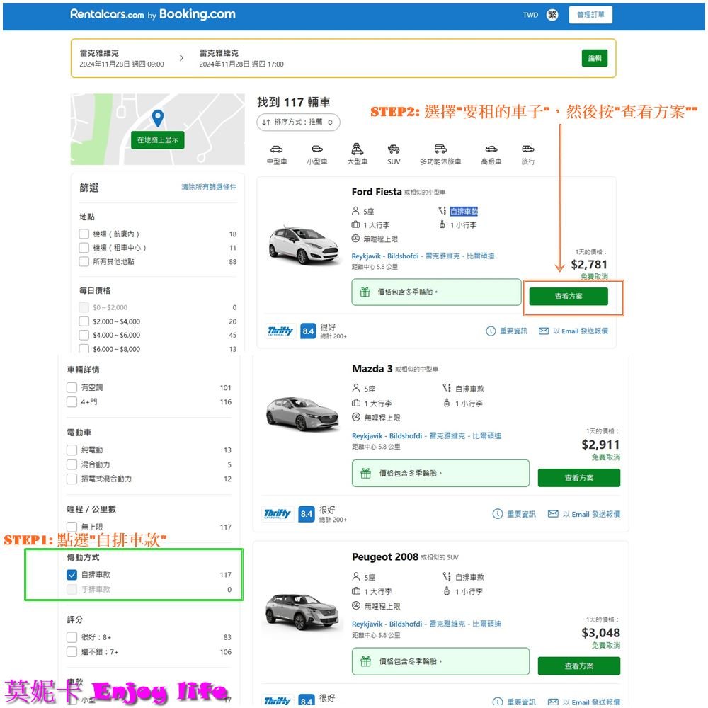 【冰島自由行】*冰島租車自駕*，Rentalcars租車預訂教學，租車保險，冰島Thrifty租車公司取車及還車流程!!!